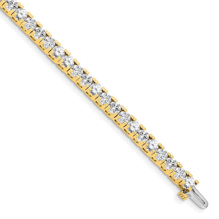 14k Holds 7.5 carat 42-3.6mm Round Diamond 4-prong 7 inch Tennis Bracelet Mounting (X2045)