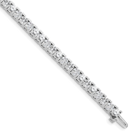 14k White Gold Holds 7.5 carat 42-3.6mm Round Diamond 4-prong 7 inch Tennis Bracelet Mounting (X2045W)