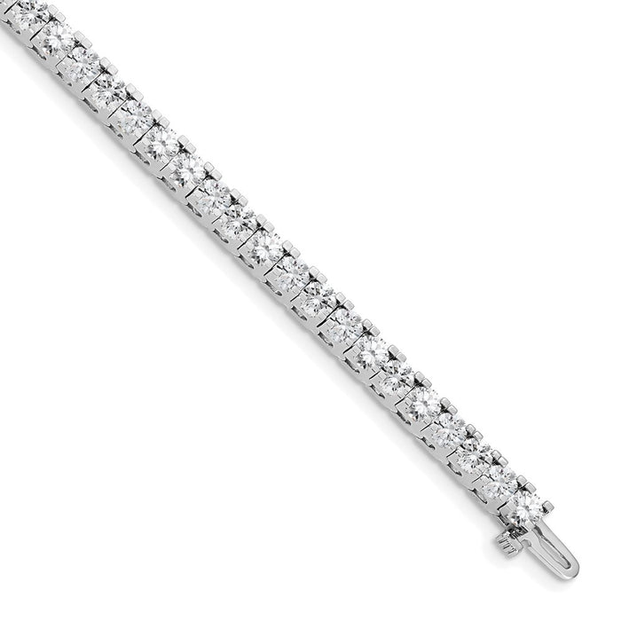 14k White Gold Holds 7.5 carat 42-3.6mm Round Diamond 4-prong 7 inch Tennis Bracelet Mounting (X2045W)