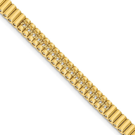 14k Holds 0.93 carat 18-2.4mm Round Diamond 4-prong 7-inch Link Bracelet Mounting (X2167)