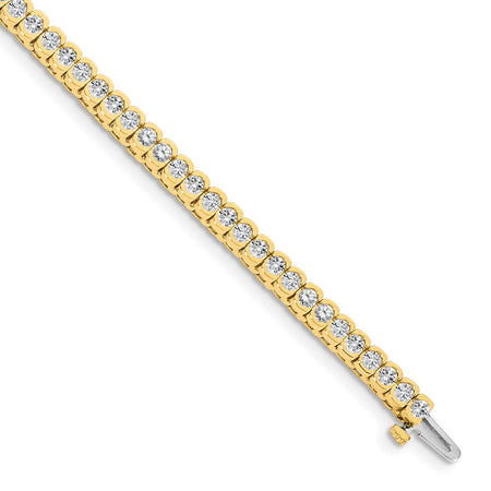 14k Holds 3.5 carat 60-2.5mm Round Diamond Half-Bezel 7 inch Tennis Bracelet Mounting (X2319)