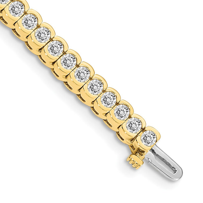 14k Holds 5.5 carat 51-3.0mm Round Diamond Half-Bezel 7 inch Tennis Bracelet Mounting (X2323)