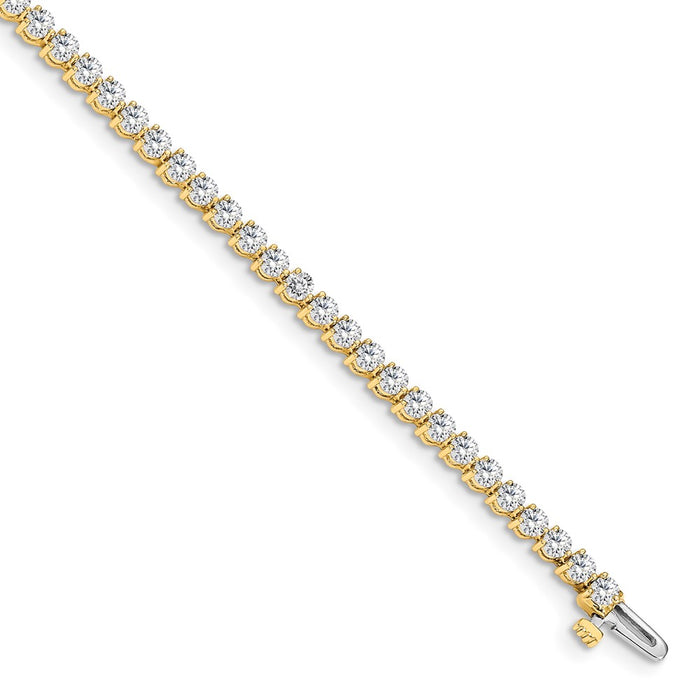 14k Holds 2.4 carat 59-2.2mm Round Diamond 3-prong 7 inch Tennis Bracelet Mounting (X2837)