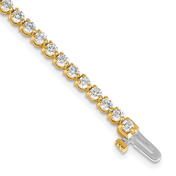 14k Holds 3.3 carat 56-2.5mm Round Diamond 3-prong 7 inch Tennis Bracelet Mounting (X2838)