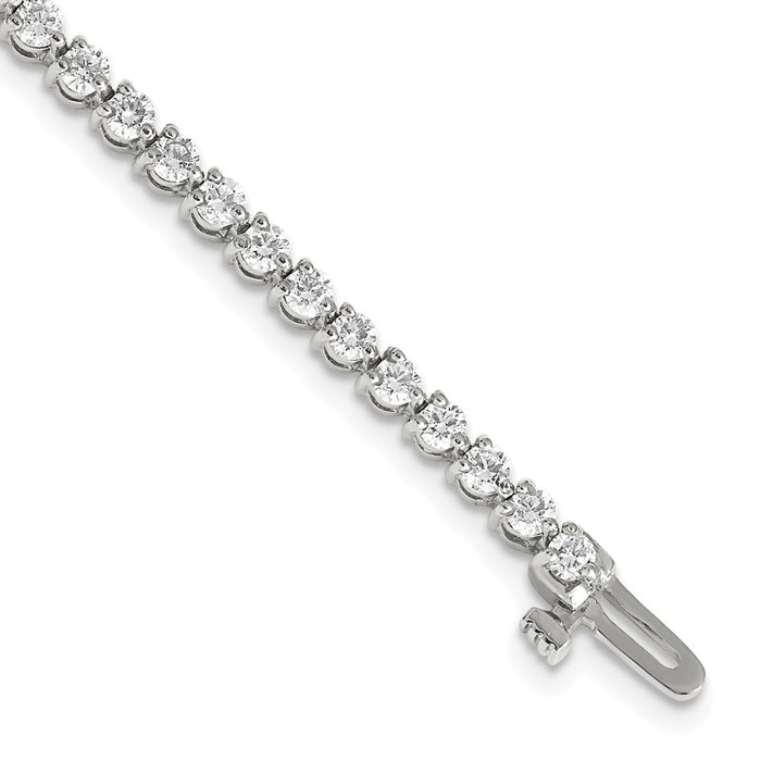 14k White Gold Holds 3.3 carat 56-2.5mm Round Diamond 3-prong 7 inch Tennis Bracelet Mounting (X2838W)