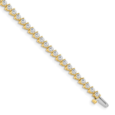 14k Holds 4.3 carat 47-2.8mm Round Diamond 3-prong 7 inch Tennis Bracelet Mounting (X2839)