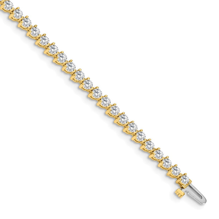 14k Holds 4.3 carat 47-2.8mm Round Diamond 3-prong 7 inch Tennis Bracelet Mounting (X2839)