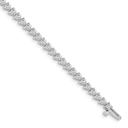14k White Gold Holds 4.3 carat 47-2.8mm Round Diamond 3-prong 7 inch Tennis Bracelet Mounting (X2839W)