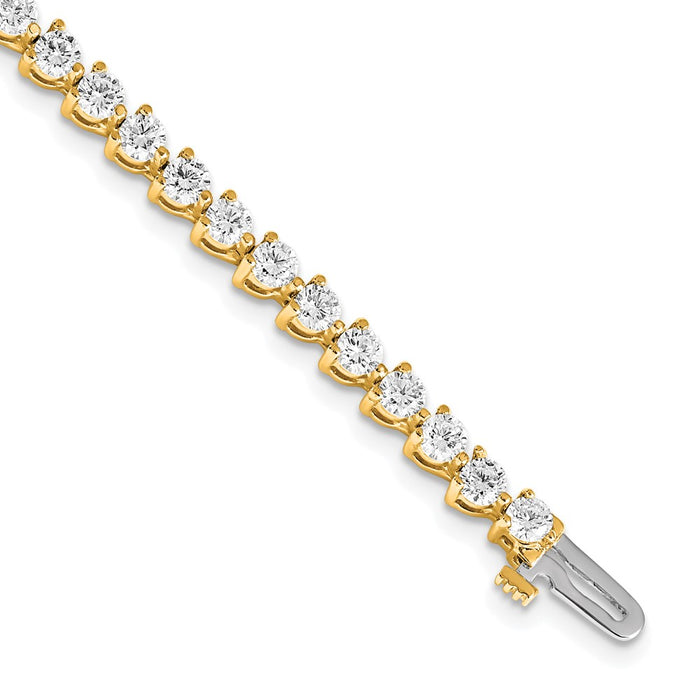 14k Holds 4.73 carat 46-3.0mm Round Diamond 3-prong Tennis Bracelet Mounting (X2840)