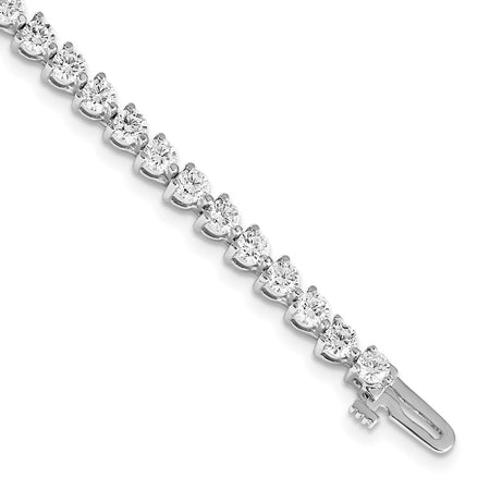 14k White Gold Holds 4.73 carat 46-3.0mm Round Diamond 3-prong Tennis Bracelet Mounting (X2840W)