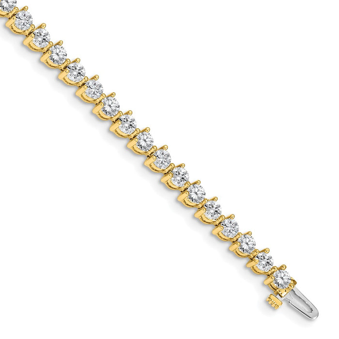 14k Holds 6.15 carat 41-3.4mm Round Diamond 3-prong 7 inch Tennis Bracelet Mounting (X2841)
