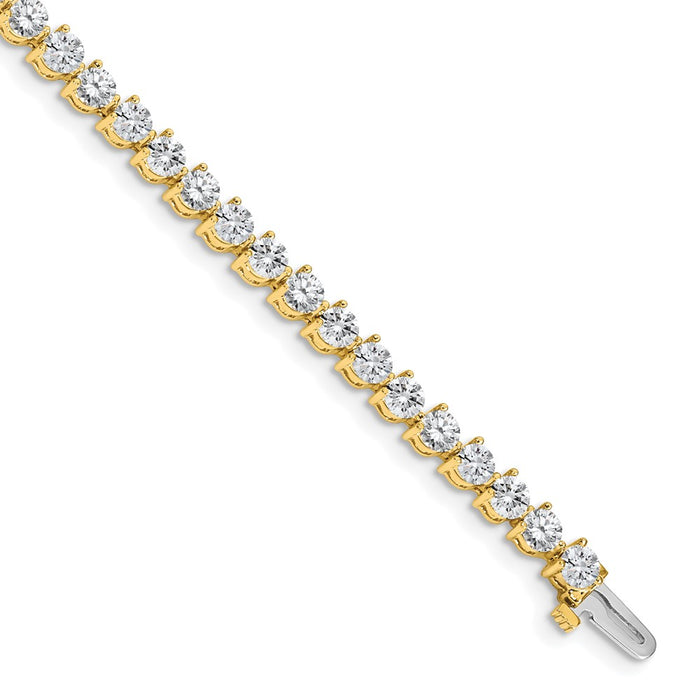 14k Holds 7 carat 38-3.6mm Round Diamond 3-prong 7 inch Tennis Bracelet Mounting (X2842)
