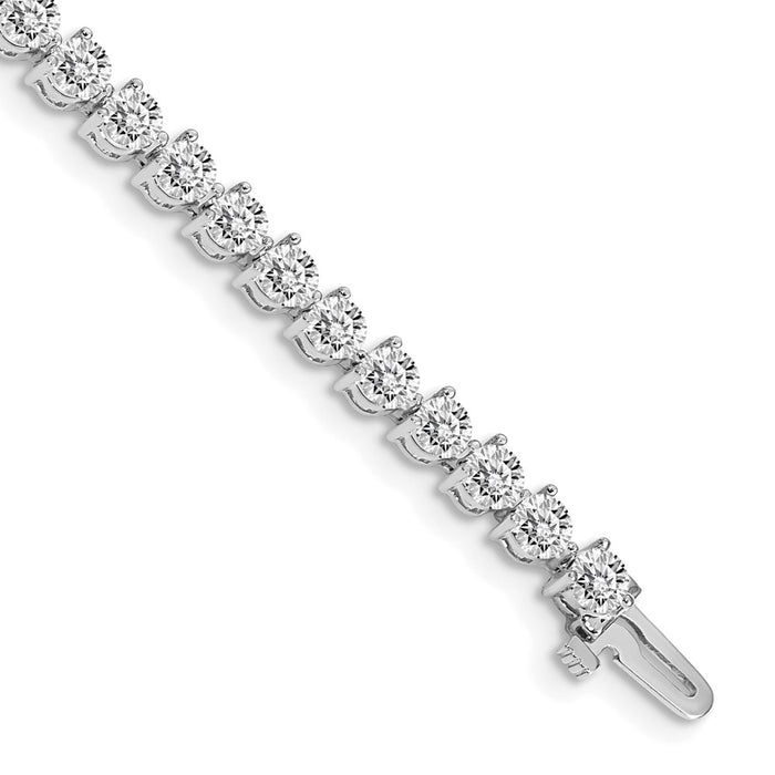14k White Gold Holds 7 carat 38-3.6mm Round Diamond 3-prong 7 inch Tennis Bracelet Mounting (X2842W)
