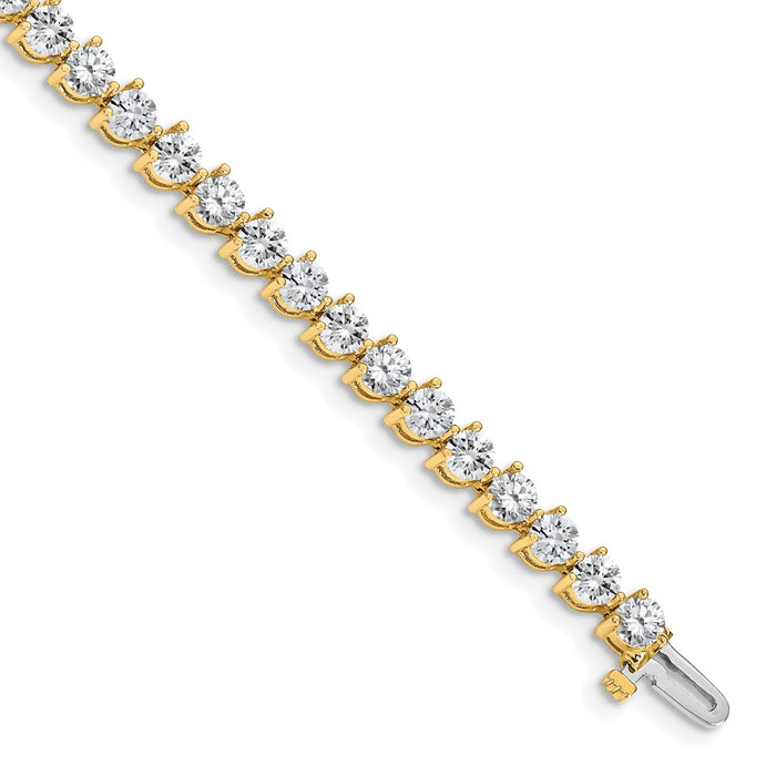 14k Holds 8.5 carat 37-3.9mm Round Diamond 3-prong 7 inch Tennis Bracelet Mounting (X2843)