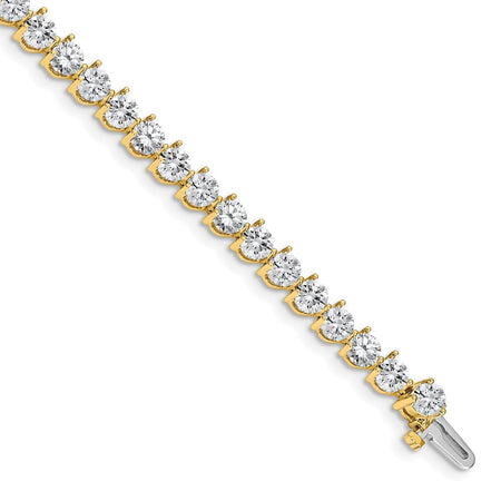 14k Holds 10.2 carat 34-4.3mm Round Diamond 3-prong 7 inch Tennis Bracelet Mounting (X2844)