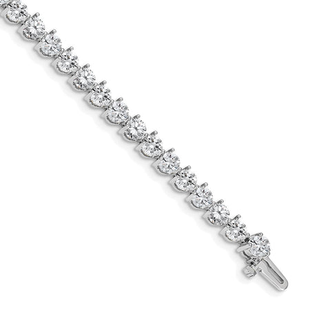 14k White Gold Holds 10.2 carat 34-4.3mm Round Diamond 3-prong 7 inch Tennis Bracelet Mounting (X2844W)