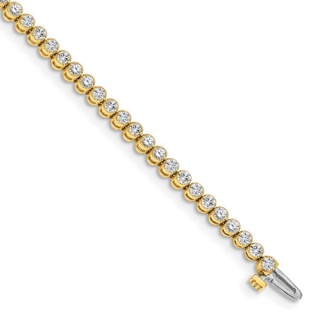 14k Holds 2.13 carat 61-2.0mm Round Diamond 2-prong 7 inch Tennis Bracelet Mounting (X2896)