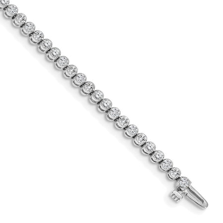 14k White Gold Holds 2.13 carat 61-2.0mm Round Diamond 2-prong 7 inch Tennis Bracelet Mounting (X2896W)