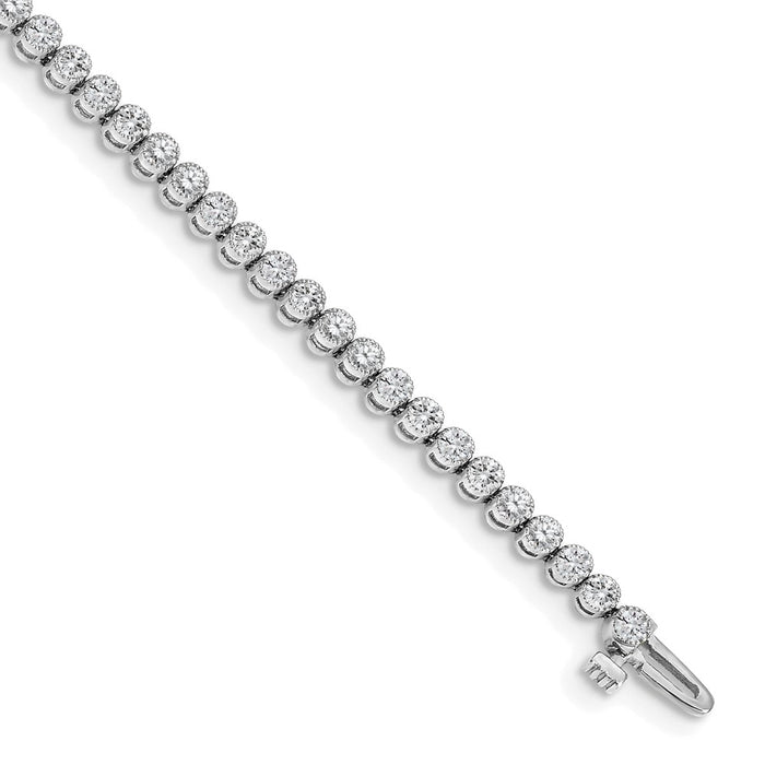 14k White Gold Holds 2.13 carat 61-2.0mm Round Diamond 2-prong 7 inch Tennis Bracelet Mounting (X2896W)
