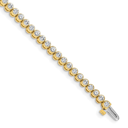 14k Holds 3.06 carat 52-2.5mm Round Diamond 2-prong 7 inch Tennis Bracelet Mounting (X2898)