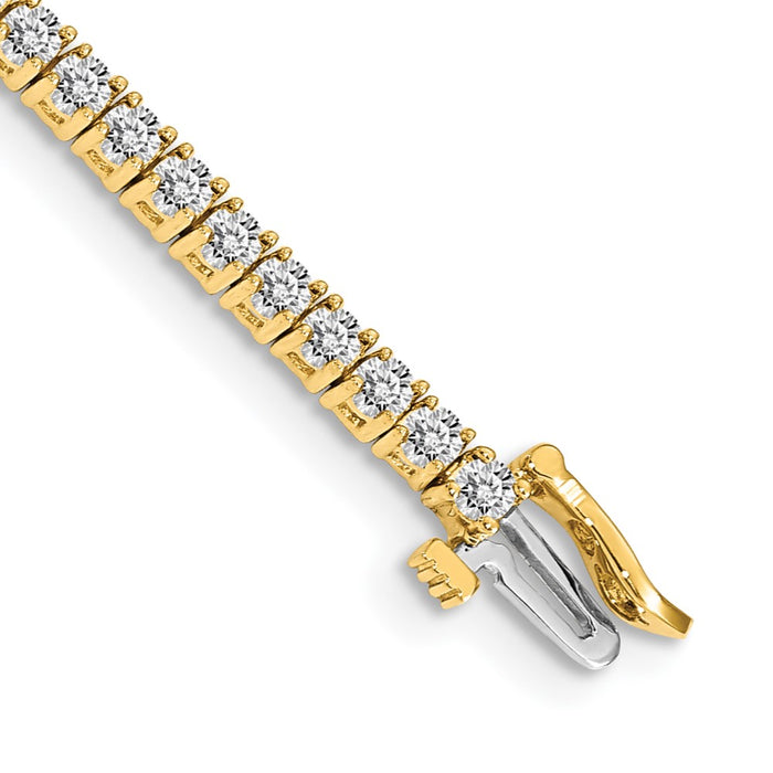 14k Holds 3.05 carat 61-2.3mm Round Diamond 4-prong 7 inch Tennis Bracelet Mounting (X601)
