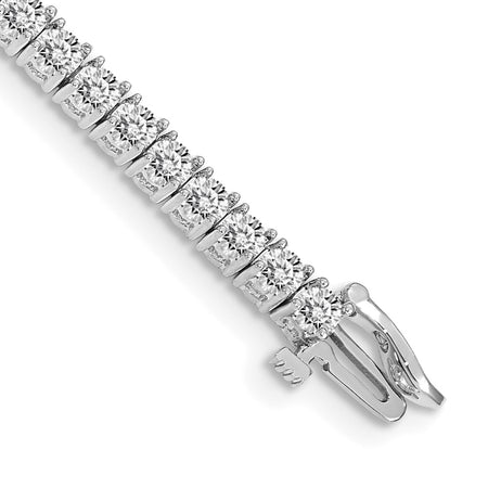 14k White Gold Holds 4.92 carat 52-2.9mm Round Diamond 4-prong 7 inch Tennis Bracelet Mounting (X603W)