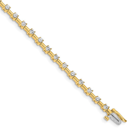 14k Holds 2 carat 28-2.6mm Round Diamond Bar Link 7 inch Tennis Bracelet Mounting (X636)