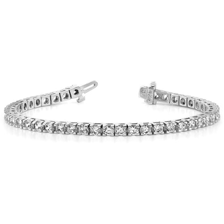14k White Gold Holds 1.25 carat 74-1.6mm Round Diamond 4-prong 7 inch Tennis Bracelet Mounting (X729W)