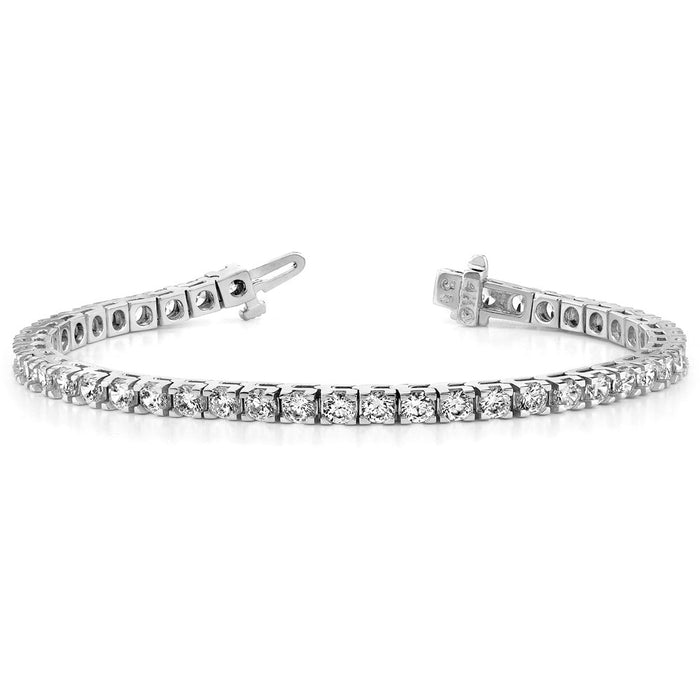 14k White Gold Holds 1.25 carat 74-1.6mm Round Diamond 4-prong 7 inch Tennis Bracelet Mounting (X729W)