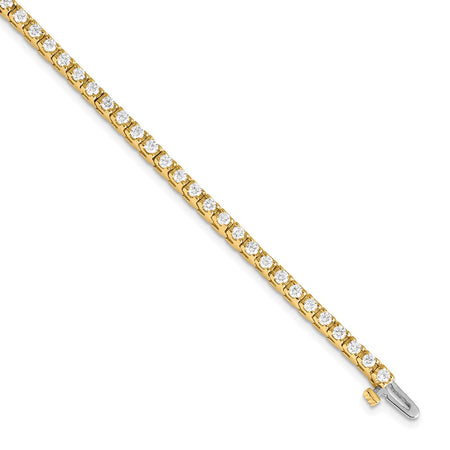14k Holds 2.18 carat 56-2.1mm Round Diamond 4-prong 7 inch Tennis Bracelet Mounting (X731)