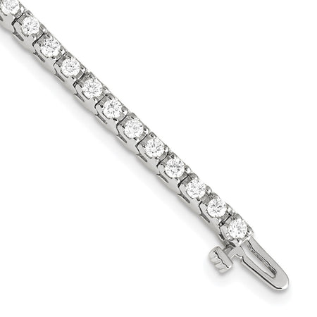14k White Gold Holds 2.18 carat 56-2.1mm Round Diamond 4-prong 7 inch Tennis Bracelet Mounting (X731W)