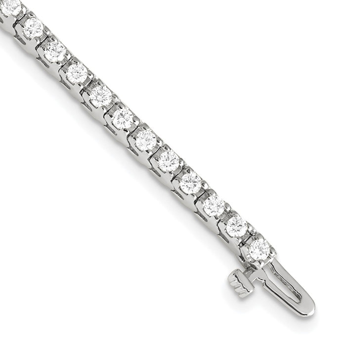 14k White Gold Holds 2.18 carat 56-2.1mm Round Diamond 4-prong 7 inch Tennis Bracelet Mounting (X731W)