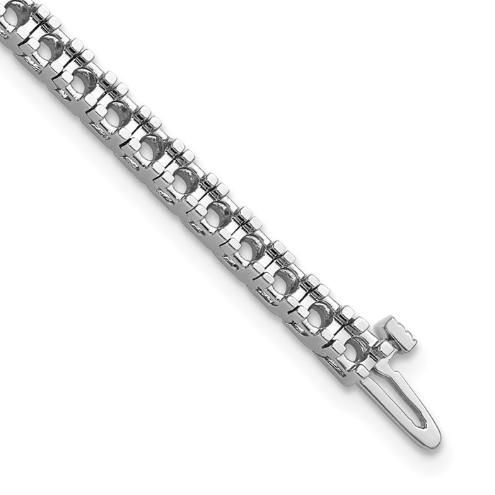 14k White Gold Holds 2.86 carat 55-2.4mm Round Diamond 4-prong 7 inch Tennis Bracelet Mounting (X732W)