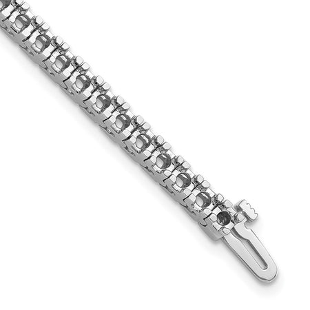 14k White Gold Holds 4.1 carat 52-2.7mm Round Diamond 4-prong 7 inch Tennis Bracelet Mounting (X733W)