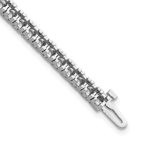14k White Gold Holds 4.65 carat 50-2.9mm Round Diamond 4-prong 7 inch Tennis Bracelet Mounting (X734W)