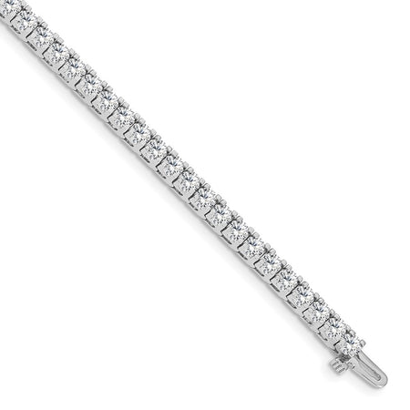14k White Gold Holds 6.44 carat 46-3.25mm Round Diamond 4-prong 7 inch Tennis Bracelet Mounting (X735W)
