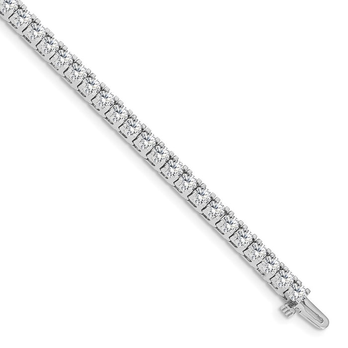 14k White Gold Holds 6.44 carat 46-3.25mm Round Diamond 4-prong 7 inch Tennis Bracelet Mounting (X735W)