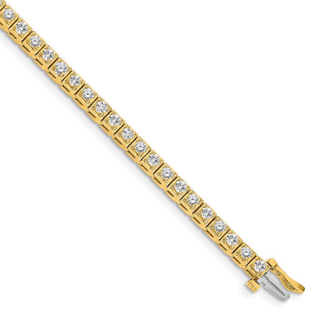 14k Holds 1.75 carat 44-2.2mm Round Diamond 4-prong 7 inch Tennis Bracelet Mounting (X755)