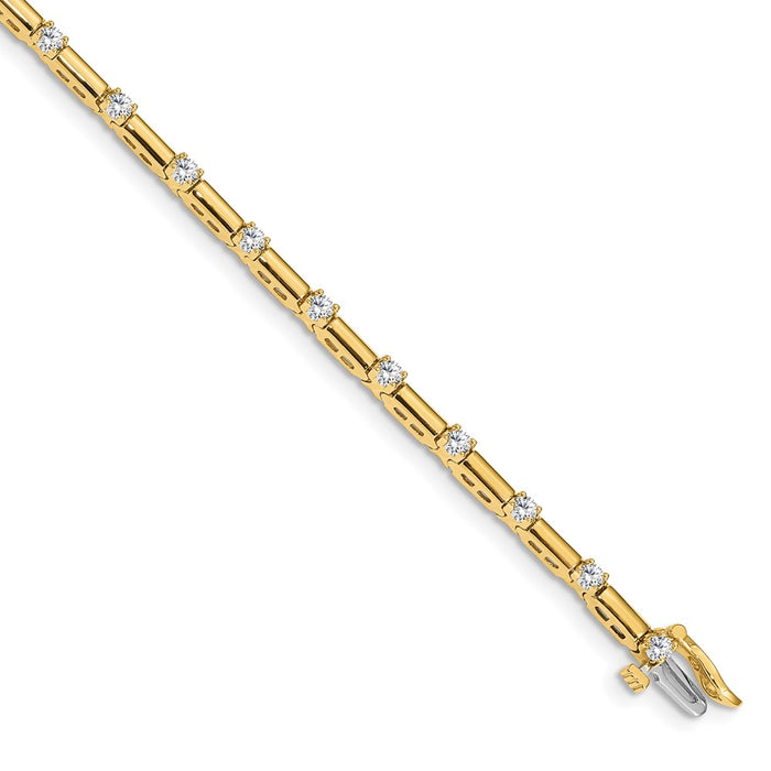 14k Holds 1 carat 19-2.4mm Round Diamond Bar Link 7 inch Tennis Bracelet Mounting (X762)