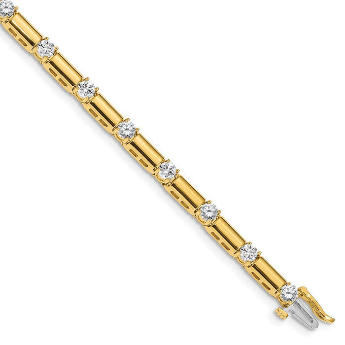 14k Holds 2.1 carat 15-3.3mm Round Diamond Bar Link 7 inch Tennis Bracelet Mounting (X763)