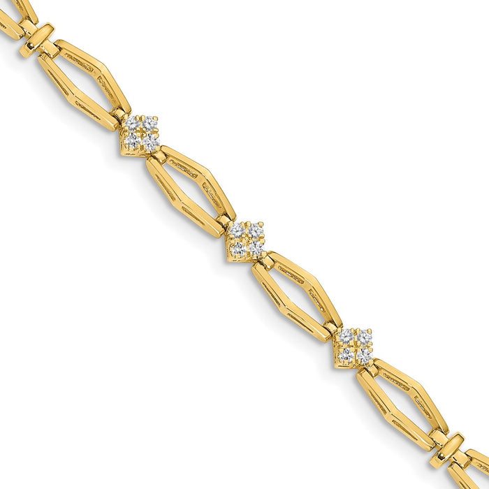 14k Holds 1/5 carat 12-1.6mm Round Diamond Cluster Fancy 7 inch Bracelet Mounting (X784)