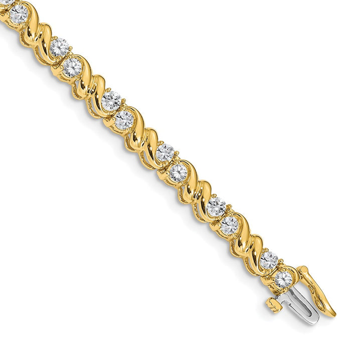 14k Holds 2.88 carat 28-3mm Round Diamond Fancy Swirl 7 inch Tennis Bracelet Mounting (X818)
