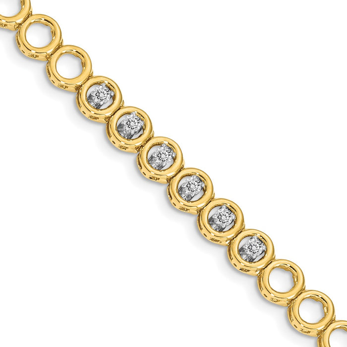 14k Holds 1/2 carat 6-2.8mm Circle Add-a-Diamond 7 inch Tennis Bracelet Mounting with 6 Heads (X853)