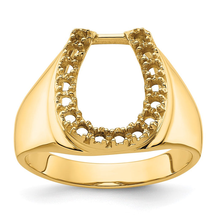 14k Mens Diamond Horseshoe Ring Mounting (X9460)