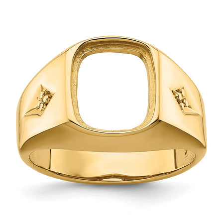 14k Polished Mens Diamond and Onyx Ring Mounting (X9472)