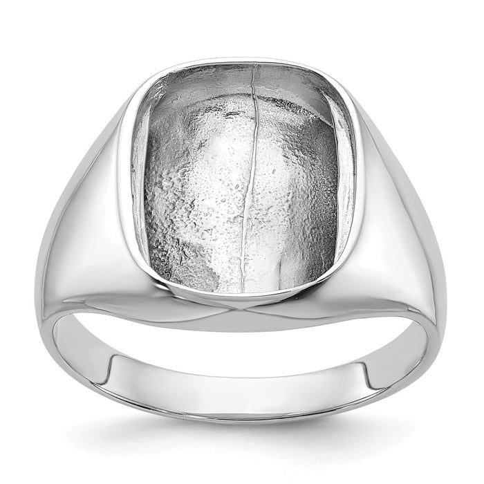 14k White Gold Polished Mens Diamond And Onyx Ring Mounting (X9478W)