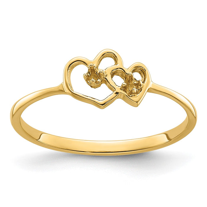 14k Polished .03ct. Diamond Heart Ring Mounting (X9552)