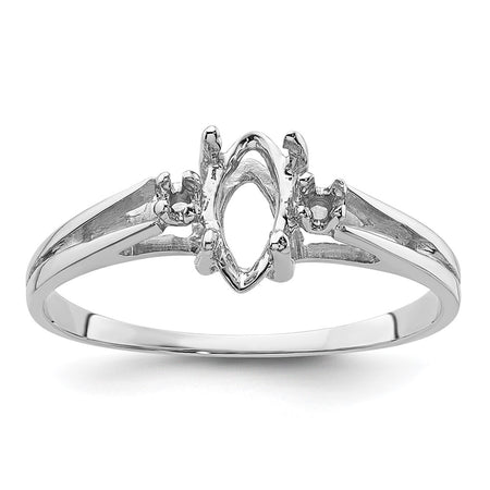 14k White Gold .05ct. Diamond & 8x4 Marquise Gemstone Ring Mounting (X9671)