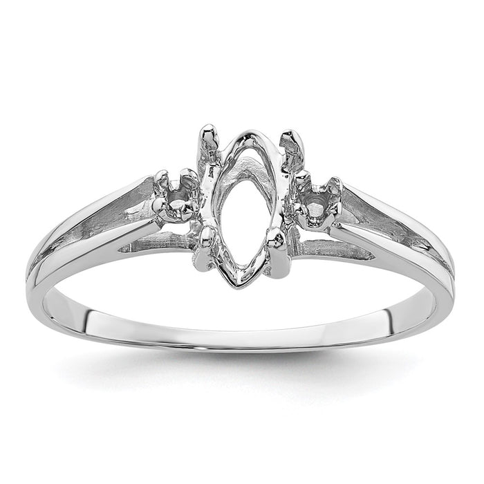 14k White Gold .05ct. Diamond & 8x4 Marquise Gemstone Ring Mounting (X9671)