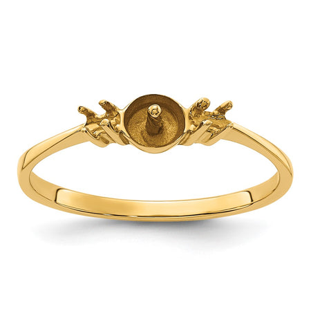 14k Polished Diamond & Pearl Ring Mounting (X9754)